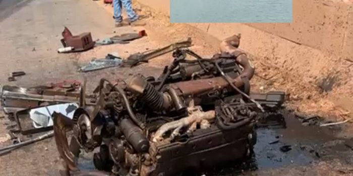 Vídeo mostra caminhão despedaçado após grave acidente em ponte em MT; motorista sobreviveu