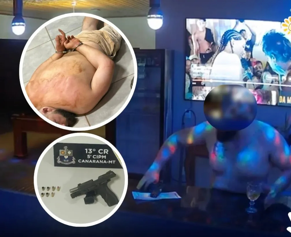 ‘Loucaço’ de cachaça, homem dá tiros dentro de cabaré e acaba preso em MT; assista