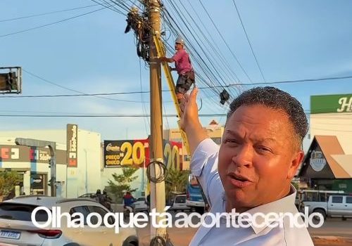 Cláudio inicia transformação visual de Rondonópolis com retirada de emaranhado de fios em parceria com empresas de telecomunicações