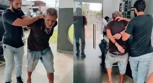 Idoso mata 2 homens após discussão durante bebedeira em MT; vídeo mostra prisão