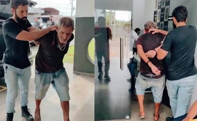Idoso mata 2 homens após discussão durante bebedeira em MT; vídeo mostra prisão