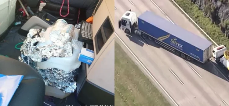 Motorista de caminhão é sequestrado e fica amarrado a bomba; estrada é interditada