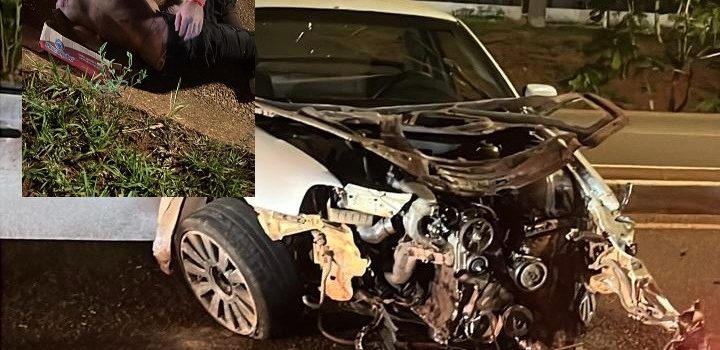 Motorista fica gravemente ferido após colidir e destruir poste na Avenida dos Estudantes em Rondonópolis; vídeo