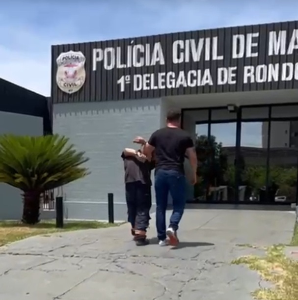 Vídeo mostra a prisão de monstro que espancou a namorada de 16 anos grávida em Rondonópolis