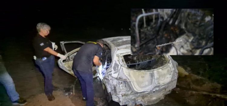 Corpo carbonizado com pés e mãos amarrados é encontrado em veículo em MT; vídeo mostra tudo