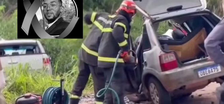Jovem morre preso às ferragens após Uno ficar destruído em acidente em rodovia de MT; vídeo