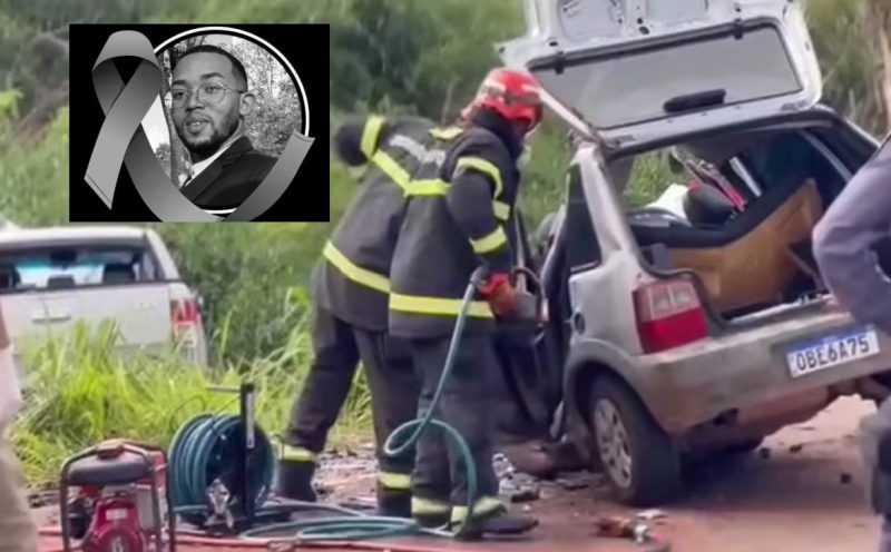 Jovem morre preso às ferragens após Uno ficar destruído em acidente em rodovia de MT; vídeo