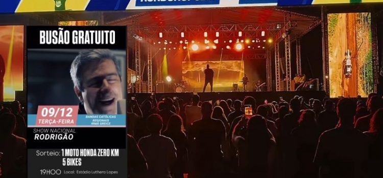 Rodrigão agita a terça e público concorre a 1 moto zero km e 5 bikes no aniversário de Rondonópolis