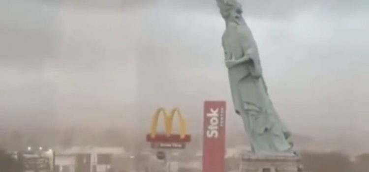 Vídeo mostra estátua da Havan despencando durante ventania de 90km/h