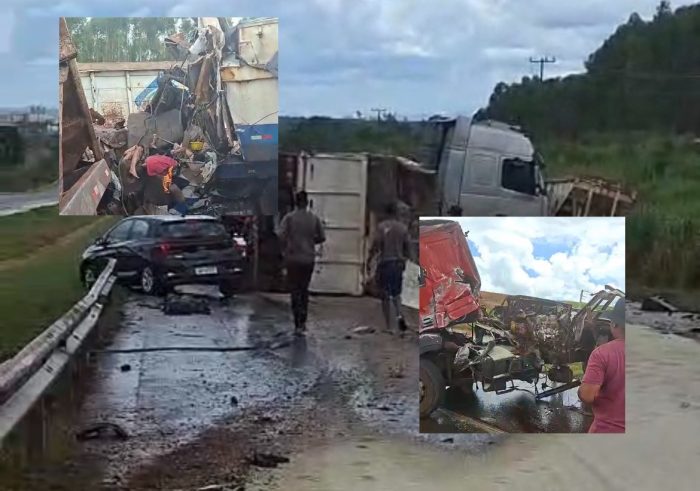 Grave acidente com carretas e motos deixa um morto e vários feridos na BR-163 em Rondonópolis; vídeos