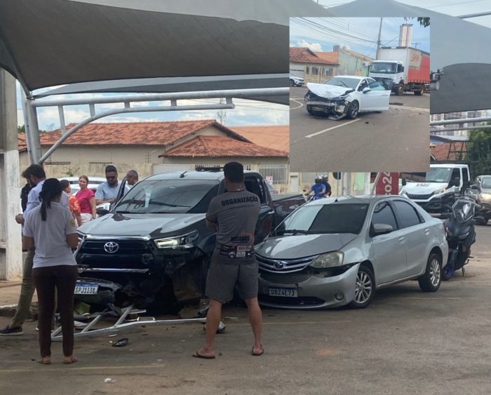 Hilux ignora preferencial, causa batida violenta e deixa veículos destruídos em Rondonópolis; vídeo