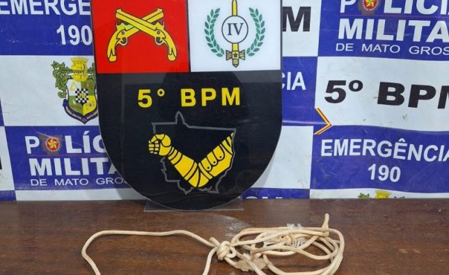 Pessoa com corda no pescoço tenta se matar e é salva pela PM em Rondonópolis