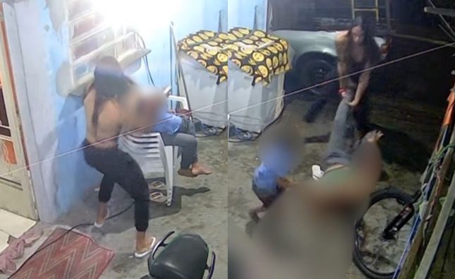 Vídeo forte mostra mulher matando namorada a facadas com o filho no colo
