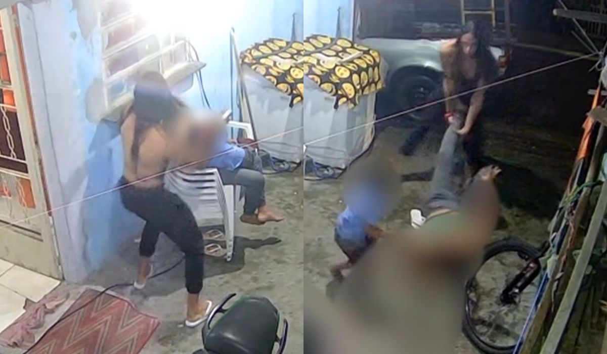 Vídeo forte mostra mulher matando namorada a facadas com o filho no colo