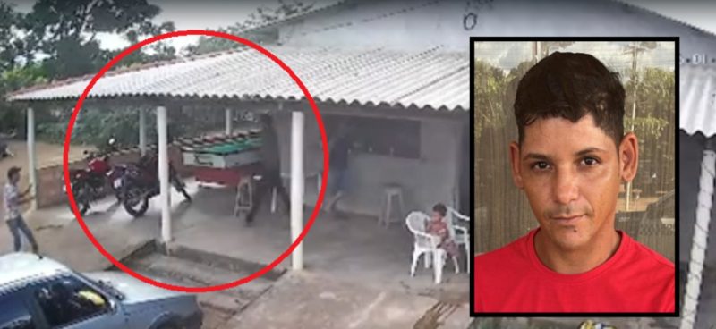 Vigia é assassinado a tiros dentro de bar em MT; câmeras registaram o crime
