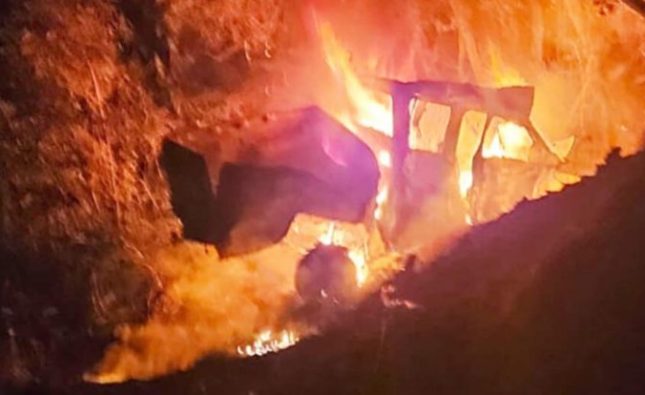 Casal morre carbonizado após colidir Amarok em MT; vídeo