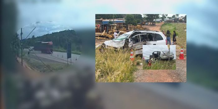 Motoristas morrem após carros colidirem de frente na BR-364; vídeo mostra acidente