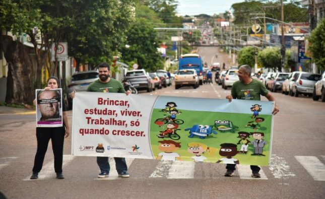 Município faz alerta em pit stop contra exploração sexual e trabalho infantil