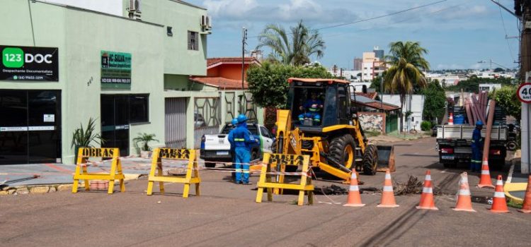 Trecho da Otávio Pitaluga na Vila Aurora tem interdição total para manutenção da via