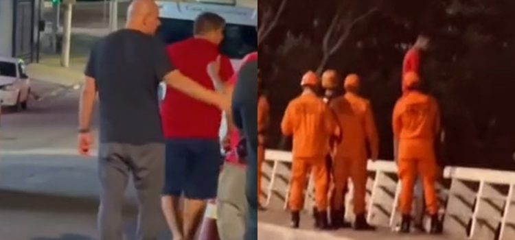 Abílio e bombeiros evitam que homem salte de ponte em Cuiabá; vídeo