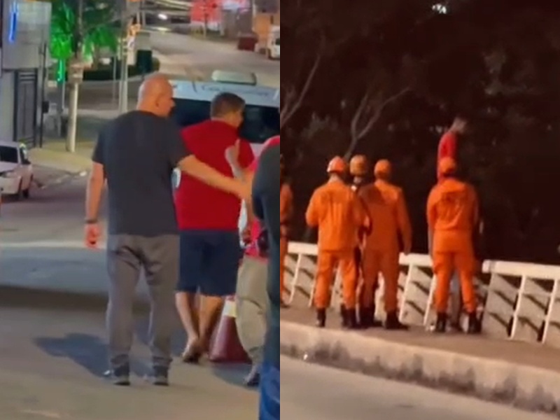 Abílio e bombeiros evitam que homem salte de ponte em Cuiabá; vídeo