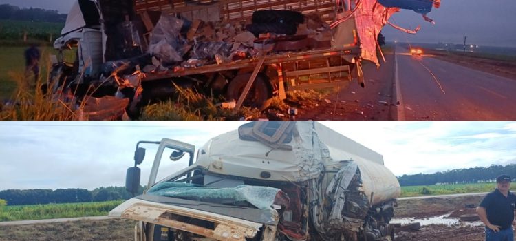Colisão brutal entre veículos de carga deixa motorista morto na BR-070 em MT; vídeo