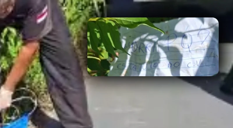 Corpo decapitado é encontrado ao lado de bilhete com referência ao CV; vídeo