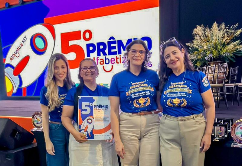 Escola Municipal de Rondonópolis é premiada entre as melhores de MT no 5º Prêmio Alfabetiza MT