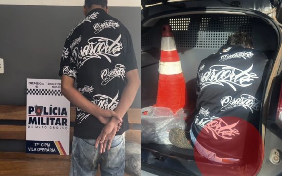 Filho espanca a mãe e literalmente caga na calça com a chegada da PM em Rondonópolis; assista tudo