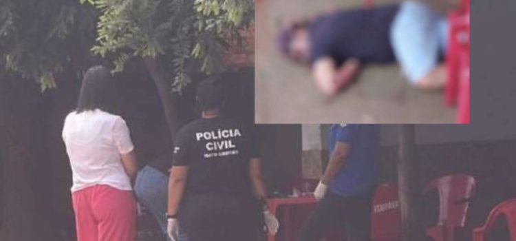 Homem é assassinado à luz do dia por pistoleiro em bar no interior de MT; imagem forte