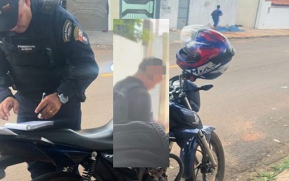 Menor pega moto pra pagar de “gatão” em escola, empina e acaba apreendido em Rondonópolis; vídeo