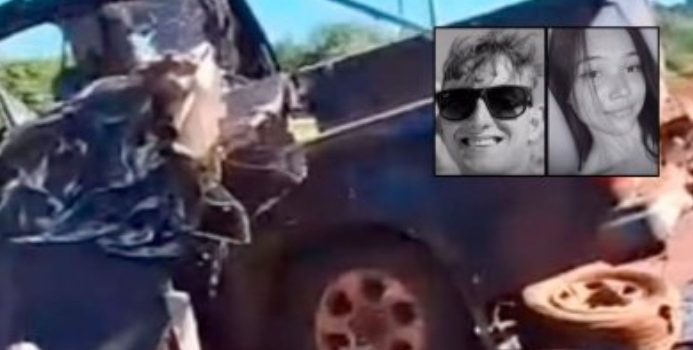 Motorista colocou jovem em S10 e teria colidido propositalmente em carreta na BR-163; ambos morreram