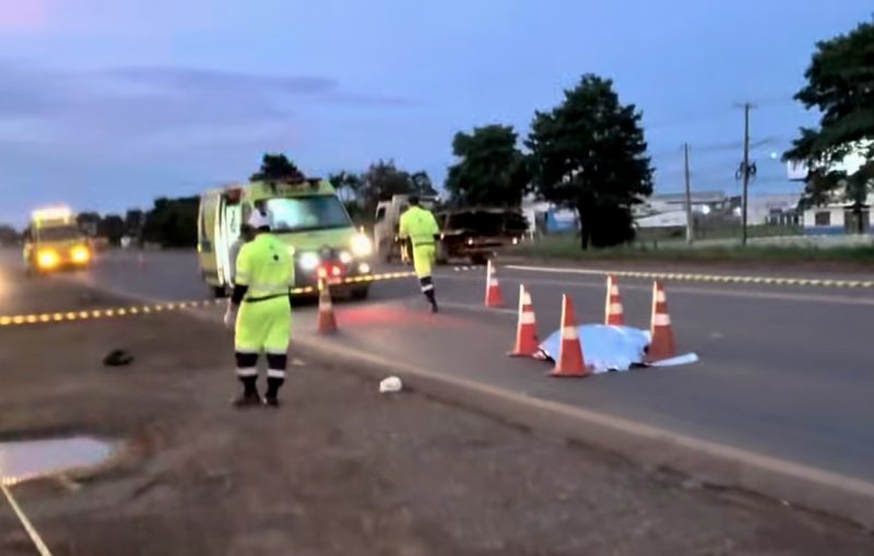 Mulher morre após ser brutalmente atropelada por veículo em frente ao Atacadão na BR-163; vídeo