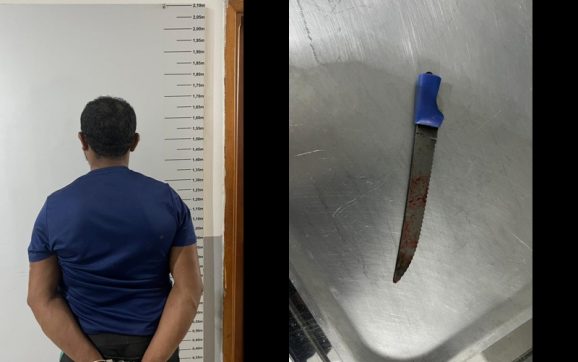 No Dia da Mulher, homem crava faca na perna da esposa e é contido com bala de borracha em MT