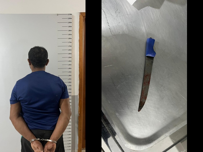 No Dia da Mulher, homem crava faca na perna da esposa e é contido com bala de borracha em MT