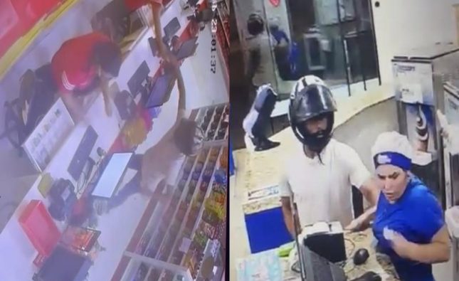 PM divulga vídeos de bandido aterrorizando e roubando diversos comércios em Rondonópolis