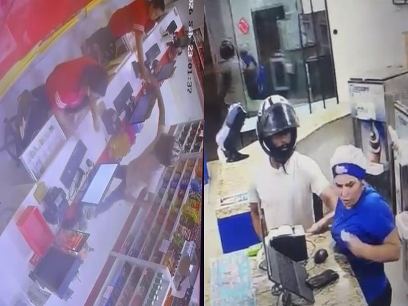 PM divulga vídeos de bandido aterrorizando e roubando diversos comércios em Rondonópolis