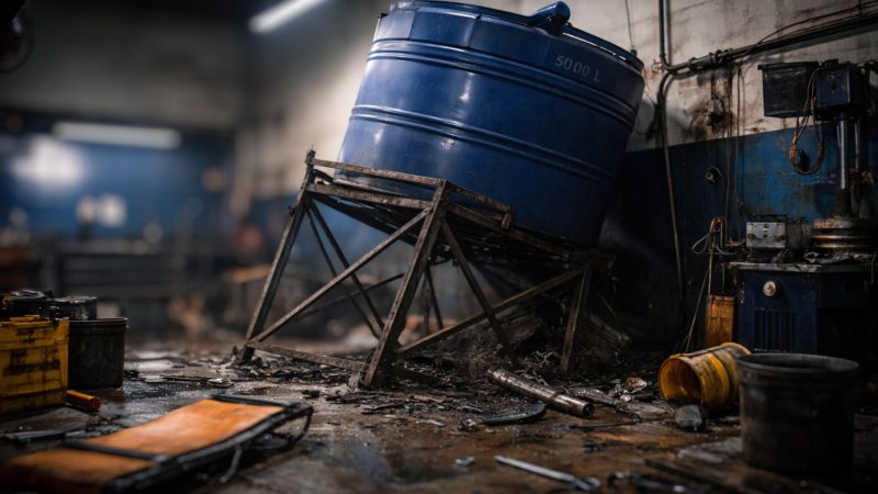 Trabalhador morre prensado por caixa d’ água durante serviço em oficina em MT