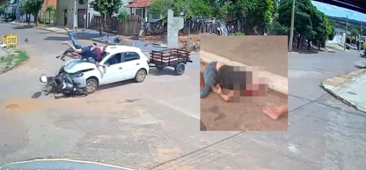 Vídeo mostra motorista invadindo a preferencial, colidindo em moto e matando idoso em Rondonópolis; assista