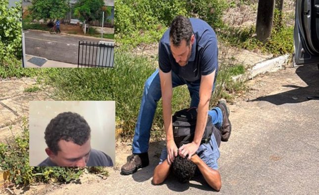 Vídeos mostram homem saindo de casa após estuprar mulher na frente do filho e sendo preso em MT