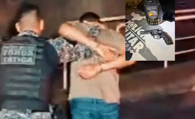 Bêbado aponta revólver para ex e filha, faz ameaças de morte e é preso em Rondonópolis; vídeo