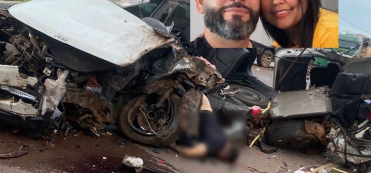 Identificado casal morto em acidente gravíssimo na BR-163; carro ficou destroçado