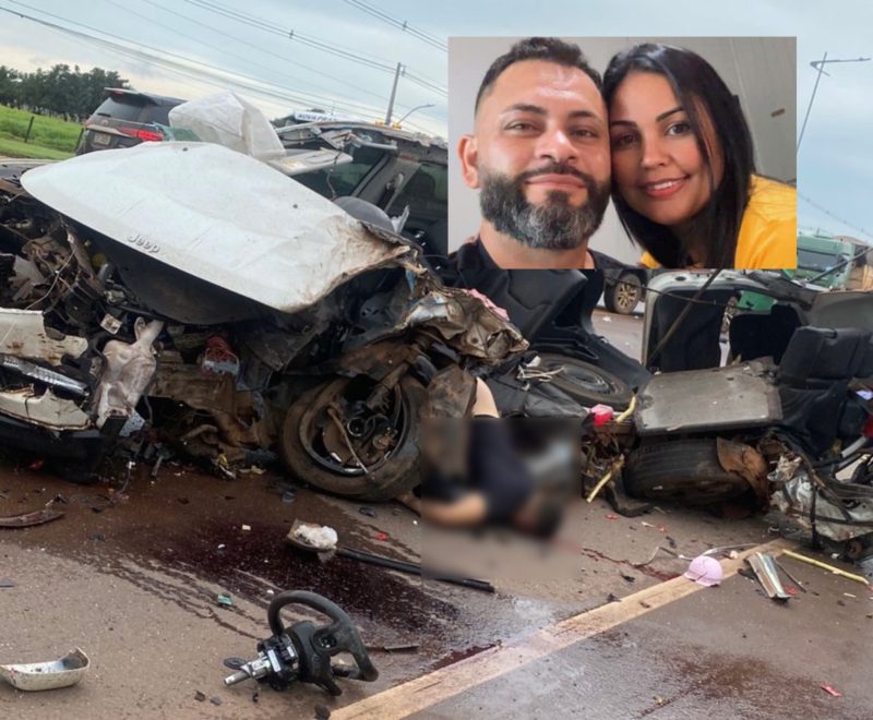 Identificado casal morto em acidente gravíssimo na BR-163; carro ficou destroçado
