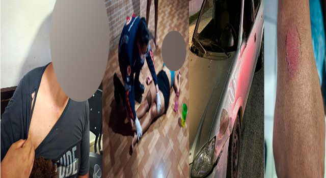 Mãe bêbada surta, agride marido, impede socorro das filhas e se pendura em carro em movimento em MT