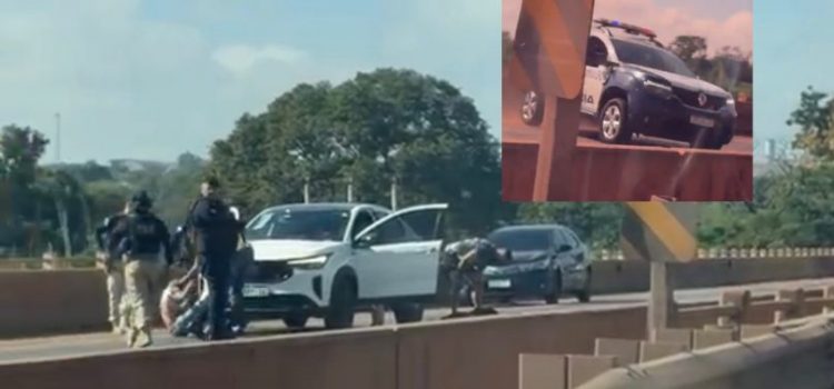 Perseguição e cena de filme: Roubo termina com 3 presos e carro recuperado em Rondonópolis; vídeo