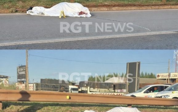 Queda de moto termina com um morto e outro ferido na BR-364 em Rondonópolis; vídeo