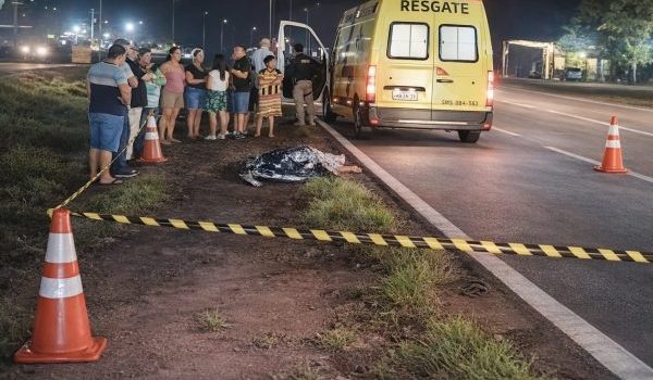 Senhor morre em atropelamento brutal ao tentar atravessar a BR-163 em Rondonópolis; vídeo