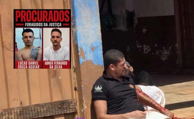 ‘Banho de sol’ termina em fuga com dois presos baleados em MT; assista