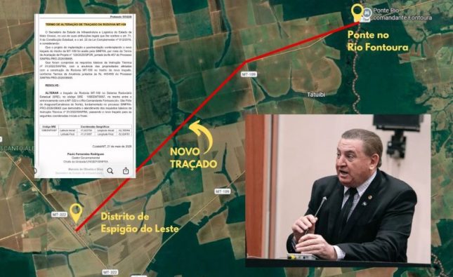 Após articulação de Nininho, Estado aprova novo traçado da MT-109 entre Querência e Canabrava do Norte