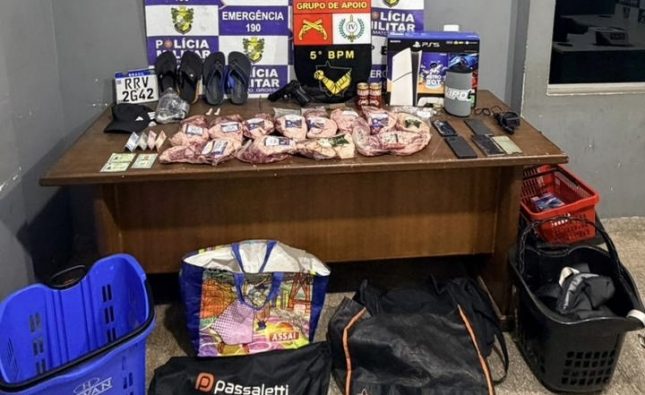 Criminosos roubam PS5, escondem carnes furtadas e bandido tenta tomar arma de PM em Rondonópolis